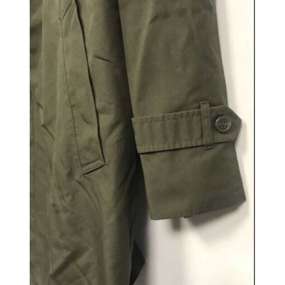Vintage Harbor Light New York Overcoat Zip In Faux Fur Liner OD Green Men's 44 - Picture 5 of 10